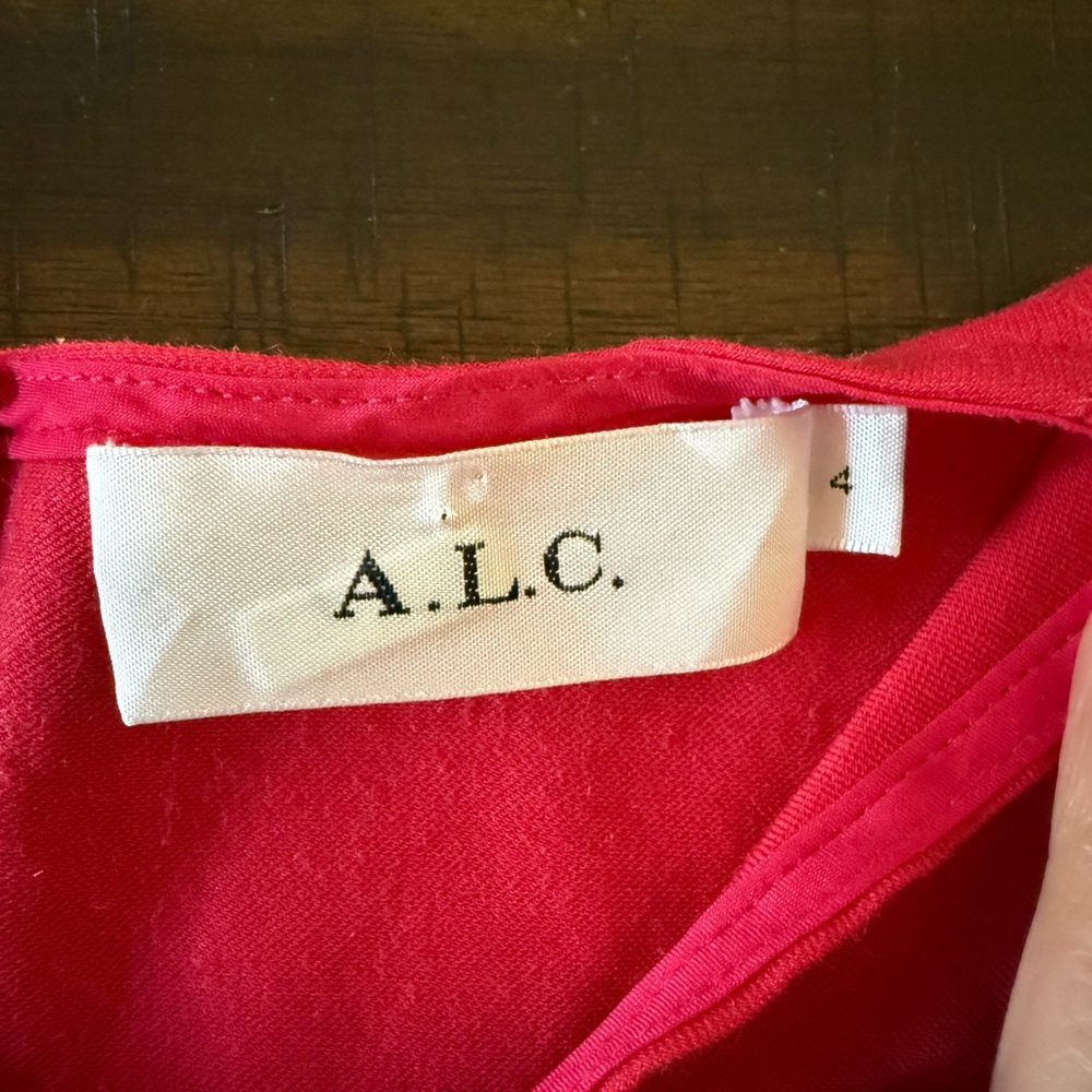 A.L.C. Valenti Puff Sleeve Fitted Red Mini Dress size 4 - Picture 8 of 14